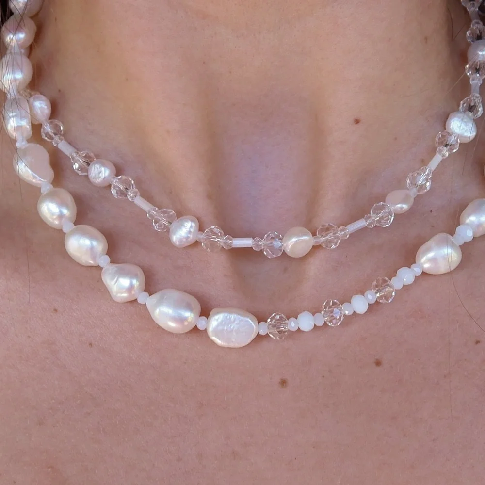 Genuine Pearl & Swarovski Crystal Beaded Necklace Bundle - Picture 2 of 6